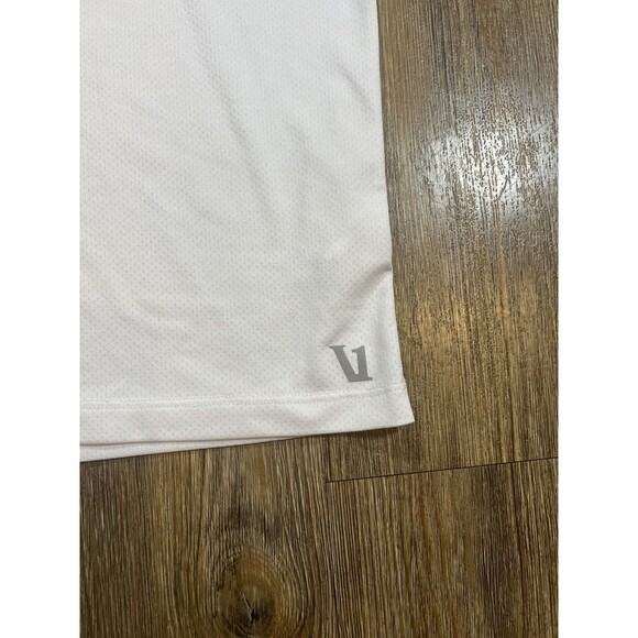 Vuori Strato Tech Polo Shirt Mens Medium White Short Sleeve *Flaw - Picture 4 of 8
